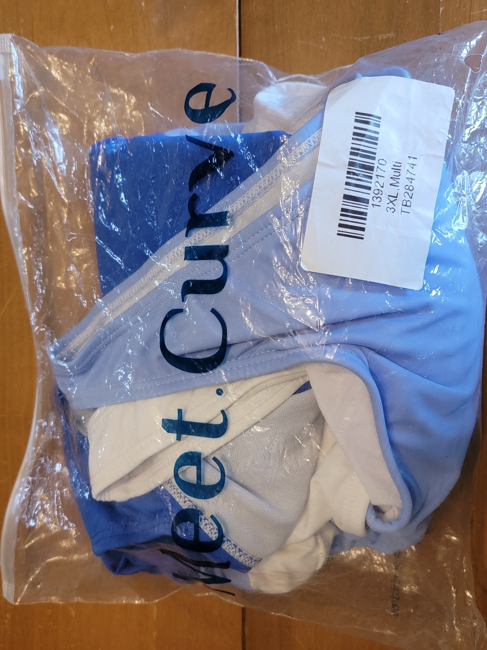 Criss-Cross Colorblock One-Piece Swimsuit White, Light Blue & Royal Blue 3X NWT - Picture 6 of 6